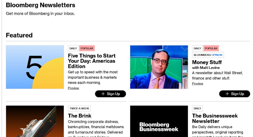 Bloomberg Newsletters