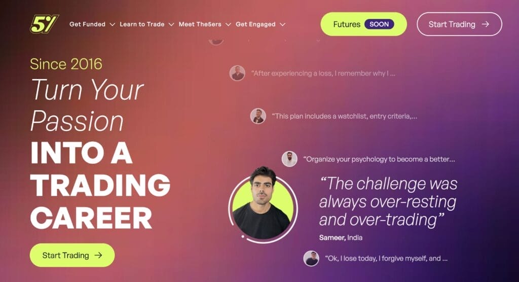 Screenshot of 10 Best Futures Prop Trading firms for Professional Traders