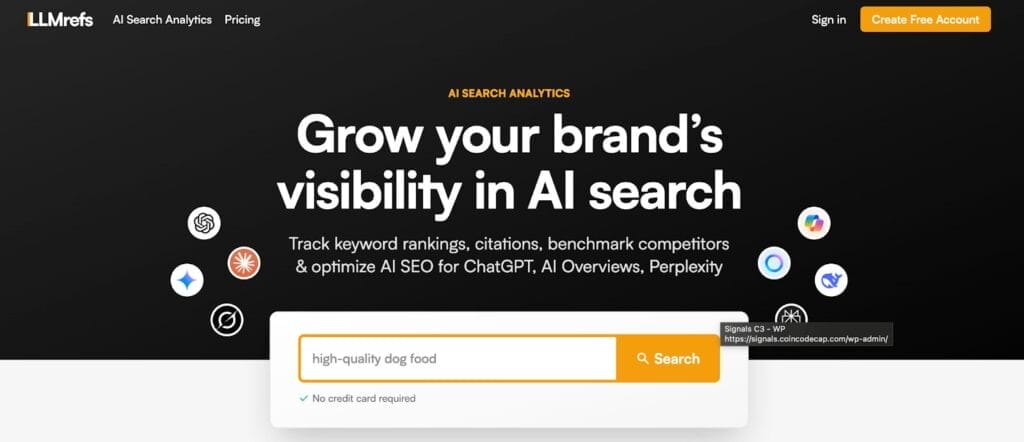 Screenshot of Top 10 AI Search Analytics Tools for Marketing Teams - Try NOW!