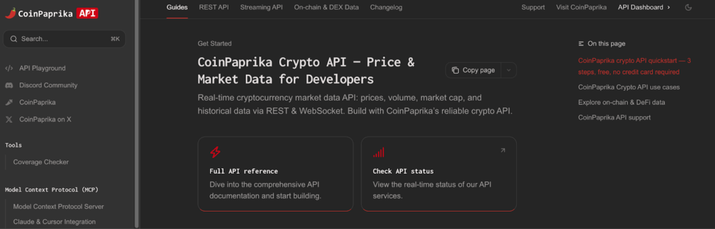 Screenshot of 10 Best Free Crypto Market Data APIs for Developers - Try NOW!